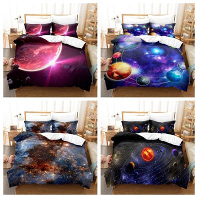 Bettwasche Set 3D Galaxien Nebelfelder Bettbezug Set Kissenbezuge Einzel Doppel