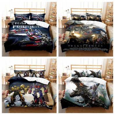 Jungen 3D Transformers Bettbezug Mode Bettwasche Set Kissenbezuge Einzel Doppel