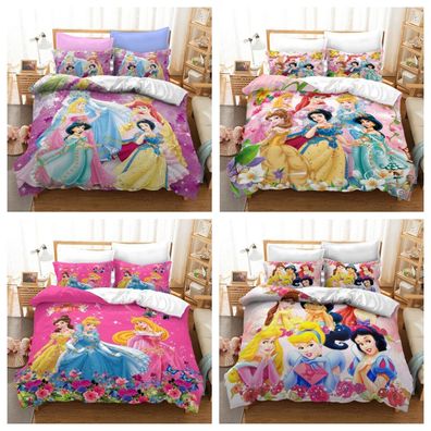 Madchen 3D Disney Prinzessin Bettbezug Set Bettwasche Set Einzel Doppel Geschenk
