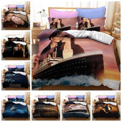 Neu 2tlg.3tlg. Bettwasche Set Titanic Klassisch Bettbezug Kissenbezug Set