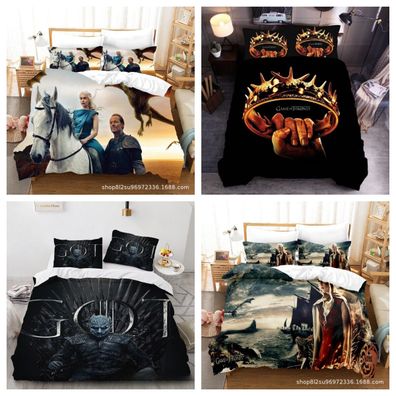 Mode 3D Game of Thrones Bettbezug Set Bettwasche Set Einzel Doppel Kissenbezuge