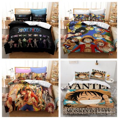 Unisex Kinder 3D ONE PIECE Bettbezug Bettwasche Set Kissenbezug Einzel Doppel