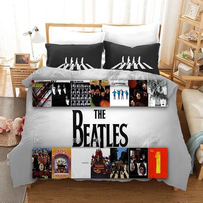 3D The Beatles Poster Quilt Cover Set Bettbezug Bettwasche Kissenbezuge