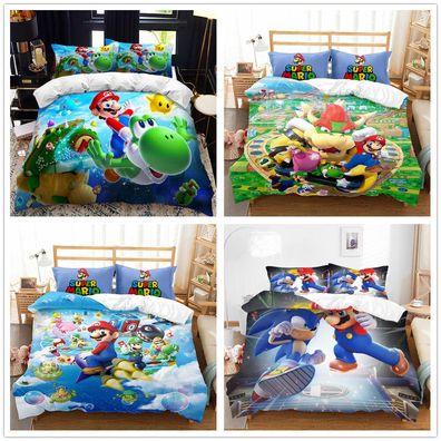 Kinder Jungen Super Mario 3D Bettwasche Madchen Bettbezug Set 135x200/200x200cm