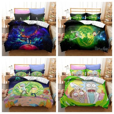 3D Rick and Morty Bettbezug Unisex Bettwasche Set 135x200 200x200 Kissenbezuge