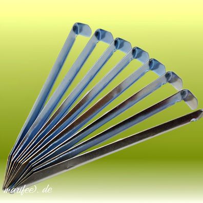 Zeltheringe halbrund, Stahl, verzinkt, 8 Stück, 170 × 15 × 6 mm, für Rasen, 13286