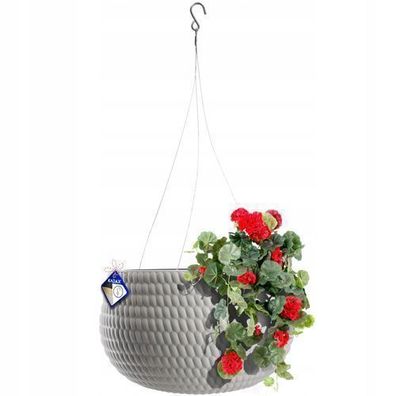 KADAX Hängetopf, Blumenampel, Hängepflanztopf, 32 cm, Hellgrau