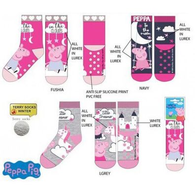 1 Paar Peppa Pig & George ABS Socken Kinder Strümpfe rutschfest Gr. 23-34 Baumwolle
