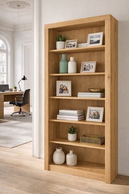 Standregal 90x42x191 Bücherregal Büroregal Wildeiche teilmassiv #4050