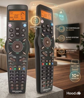 Smart Universal Fernbedienung mit LCD & Lernfunktion - Ersetzt 10 Geräte TV, SAT, etc
