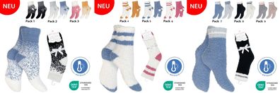 2 Paar Damen Kuschelsocken Bettsocken Plüschsocken Flauschige Haussocken Mädchen Warm