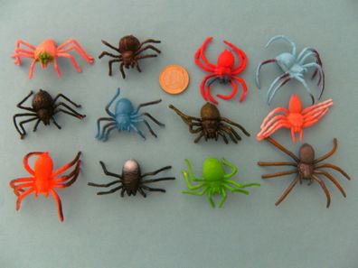Spinnen 12erSet 6cm Spinne Gummispinnen Gummispinne Vogelspinnen Tarantel Tiere Spiel