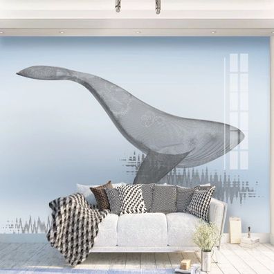 Fototapete Abstrakte Linien Wanddeko Wale Meer Wohnzimmer Schlafzimmer 10480