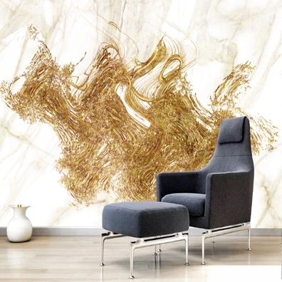 Fototapete Modern - Goldene Linien & Marmor Hintergrund Wohnzimmer 10497