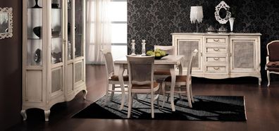 Möbel Einrichtung Gruppe Tisch + 4 Stuhl Set 5tlg. Esstisch Garnitur Esszimmer