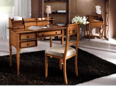 Sekretär Schreibtisch Italienische Stil Möbel Einrichtung Echtholz Möbel Tisch