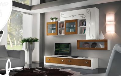 tv Wand Wohnwand Anbauwand Wohnzimmer Möbel luxus rtv Wohnwände Schrank Regal