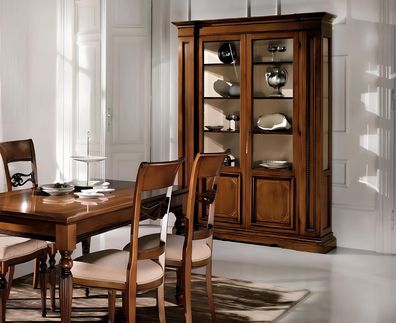 Vitrine Holz Luxus Schränke Klassische Anrichte Design Möbel Italienische Braun