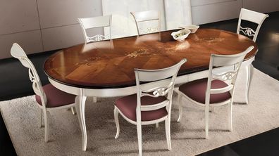 Komplett Set Esstisch 6x Stühle Esszimmer Set Ess Gruppe Holz Tisch Tische 7tlg