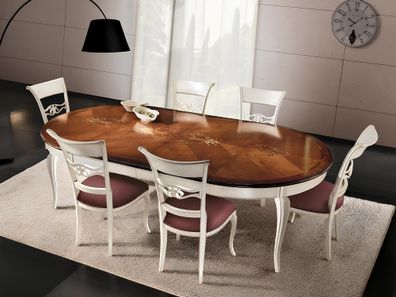 Klassischer Tisch Holztisch Barock Rokoko Speisesaal Königlicher Esstisch Tische