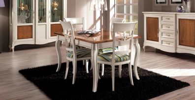 Tisch Möbel Esstisch Naturholz Retro Style Esszimmer Wohnzimmer Esstische Tische