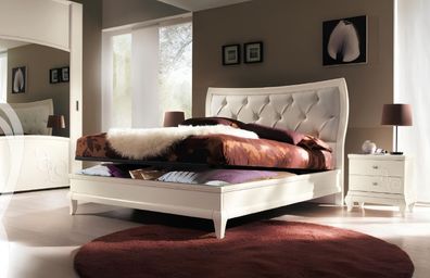 Bett Betten Bettrahmen Holz Doppel Bettgestell Doppelbetten Modern Hotel Italy