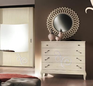 Kommode Spiegel Holz Kommoden Garnitur Modern Schrank Konsole Möbel Neu Set 2tlg