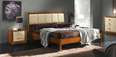 Luxus Set 3tlg. Schlafzimmer Bett Nachttisch Betten Doppel Holz Bettgestell Neu