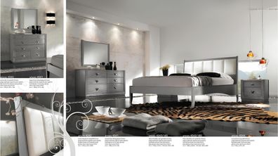 Schlafzimmer Bett Nachttisch Kommode Spiegel Garnitur Gruppe Doppel Neu Set 5tlg