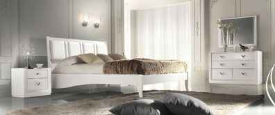 Schlafzimmer Bett Nachttisch Kommode Spiegel Garnitur Gruppe Holz Luxus Set 5tlg