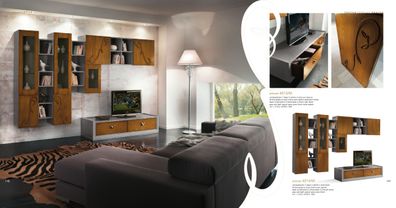 Wohnwand rtv Wandschrank Regal Wohnzimmer tv Holz Schränke Vitrine Wand Regale