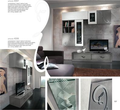 rtv Wandschrank Regal Wohnzimmer tv Holz Schränke Vitrine Wand Regale Italy Neu