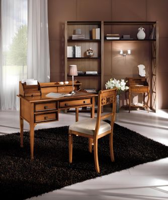 Holztisch Stuhl Tische 2tlg Einrichtung Echtholz Büro Schreibtisch Sessel Tisch