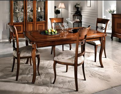 Esszimmer 6x Stühle Holz Luxus Sessel Stuhl Braun Stühle Wohnzimmer Möbel neu