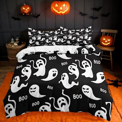 Halloween Bettwasche Set 10 Cartoon Geist Bettdeckenbezug Kissenbezuge80x80