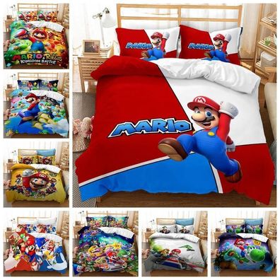 The Mario Kinder Jungen Bettbezug Spiel Bettwasche Set 135x200|200x200|240x220OL