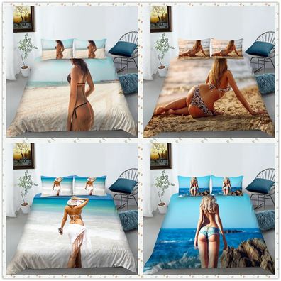Sexy Bikini-Bettwasche-Set Fur Madchen, Bettbezug Fur Erwachsene Jungen OL