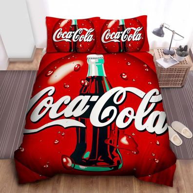 Coca-Cola Flasche Bettwasche Set Getranke Bettbezug + Kissenbezuge - cm OL