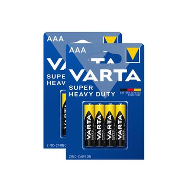 2x Varta Super Life Micro AAA LR3 1,5V Zink Kohle Batterie Super Heavy Duty