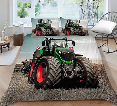Traktor-Bettwasche-Setï¼?Heavy Machinery Vehicles Farm Theme Bettwasche-Bezuge OL