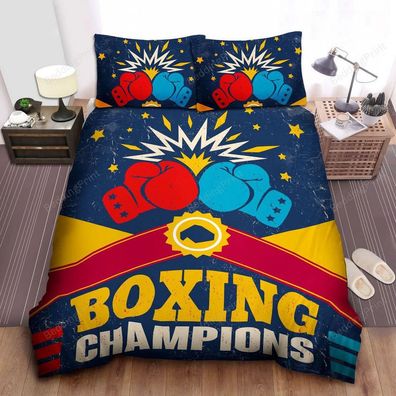 Boxing Champions Bettwasche Set Bettbezug fur Herren 135x200 Kissenbezuge