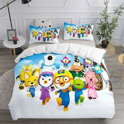 Anpassbar Bettwasche Set 01 PORORO Bettdeckenbezug135x200 Kissenbezuge80x80