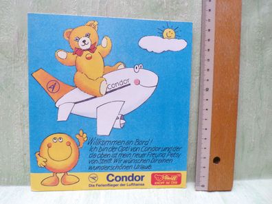 Condor Petsi Opti Steiff Lufthansa Malbuch Werbeheft Willkommen an Bord Leporello