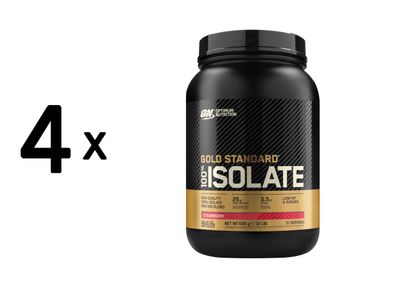 4 x Optimum Nutrition 100% Whey Gold Isolate (2.05lbs) Strawberry