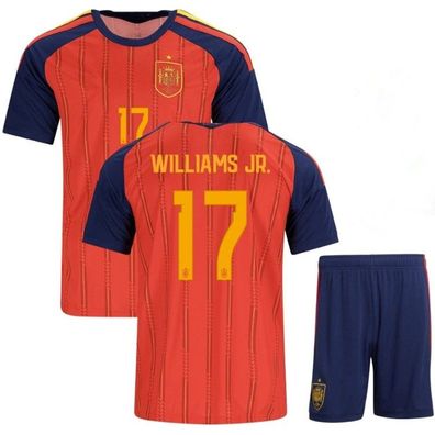 Spanien Fußball Trikot WM 2026 Heimtrikot Set für Kinder Williams Jr.17