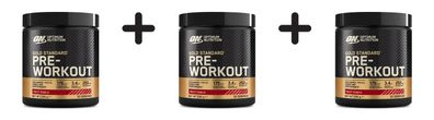 3 x Optimum Nutrition Gold Standard Pre-Workout (330g) Fruit Punch