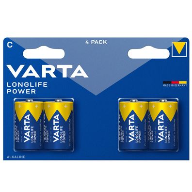 Varta LongLife Power C Baby Alkaline Batterien LR14 4014 1,5V 4er Blister