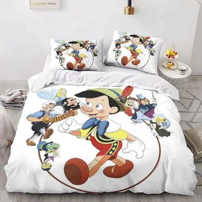 03 Pinocchio Bettwasche Set Nm hinzufugbar Spielerische Cartoons Schlafzimmer