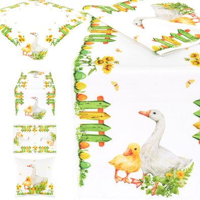 Tischdecke Ostern Tischläufer Kissenbezug Ostertischdecke Osterkissen Oster Deko