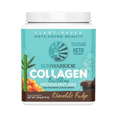 Sunwarrior Collagen Building Protein Peptides (500g) Chocolate Fudge